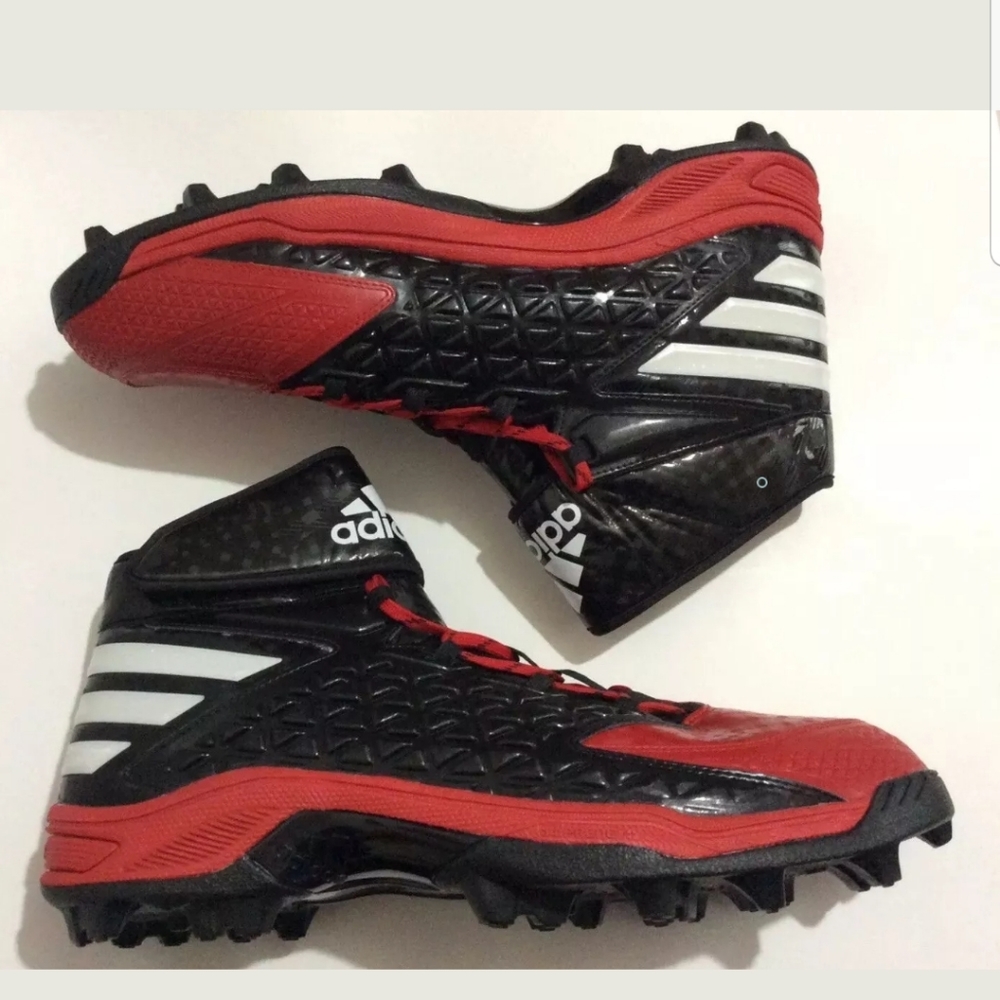 Mens Adidas Adiprene Torsion System Red & Black Football Cleats Size 15